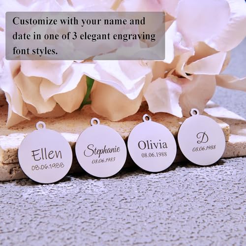 Custom Moon Phase Necklace for Women – Personalized Night Sky Jewelry with Name, Initial & Date Engraved – Unique Lunar Gift for Mom, Daughter, or Her4