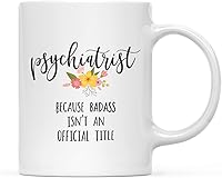 Vista 51 de Andaz Press Taza de café de 11 onzas, regalo de broma, madrina porque Badass no es un título oficial, gráfico floral, paquete de 1