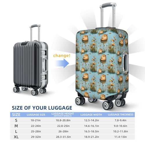 Luggage Cover Protector - Swimming Capybara Cute Print Suitcase Covers for Luggage Fit 18-21 Inch Suitcase2