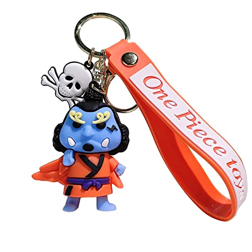 Feimeng Jewelry Anime Onepiece Jinbe Silicone Keychain - 3D Character Keyring For Backpack, Car Door Keys Holder, Gifts For Fans #TOP22