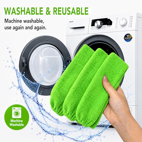 Image of Retractable Gap Dust Cleaner, 30-100 in Pole, 3 Microfiber Cloths, Green | Extends 30-100 inches to clean narrow gaps under refrigerators, sofas and appliances; includes 3 washable microfiber cloths.