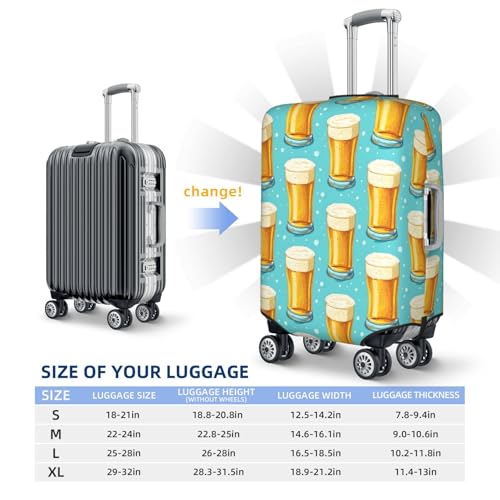 Luggage Cover Protector - Beer Bubbles Print Fit 25-28 Inch Suitcase Covers for Luggage2
