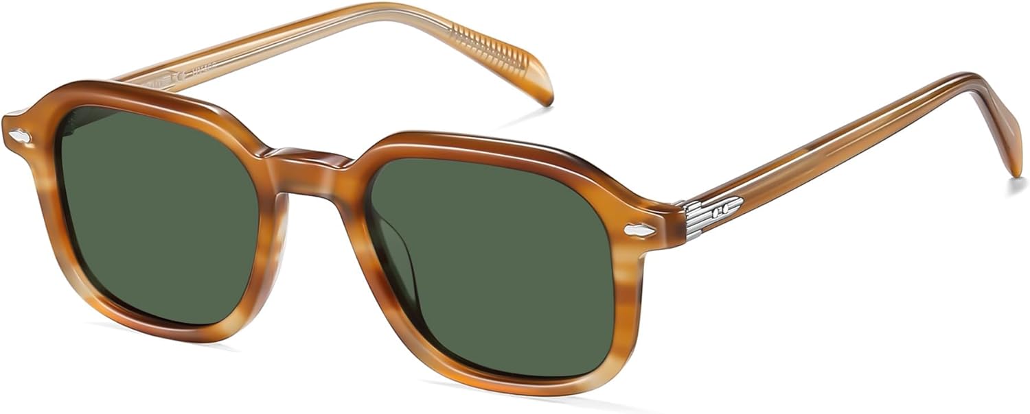 SOJOS Acetate Square Polarized Sunglasses Women Men Retro Handmade Rectangular Lightweight Sun glasses SJ3121 - Image 2