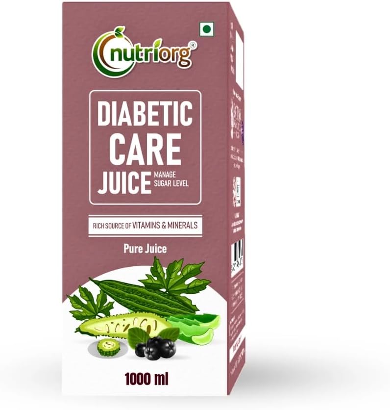 Nutriorg Diabetic Care Juice 1Ltr | Made with Amla, Jamun, Karela & 4 other herbs | Regulates blood sugar levels | Improves Insulin Sensitivity, Energy Levels & Immunity