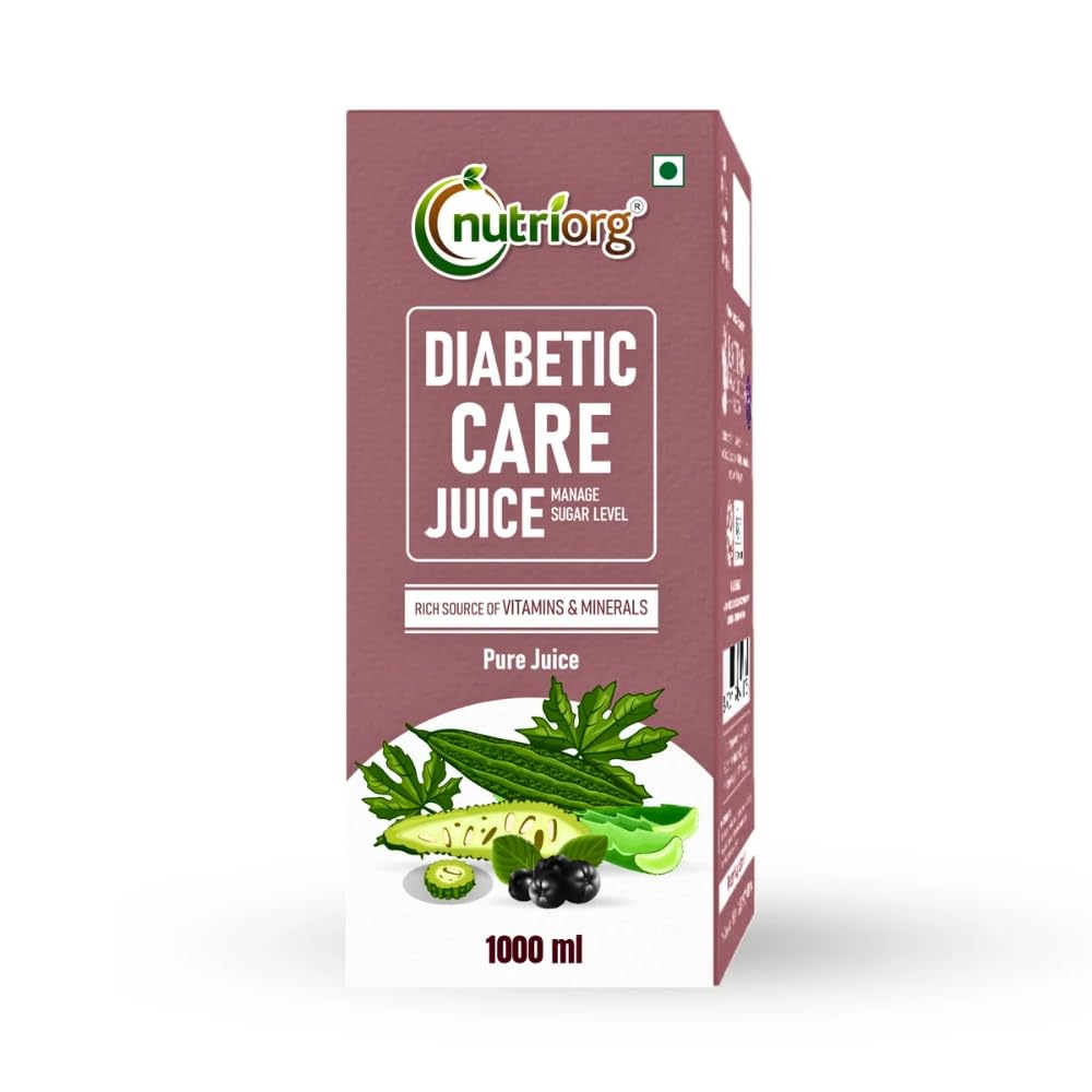 Nutriorg Diabetic Care Juice 1Ltr | Made with Amla, Jamun, Karela & 4 other herbs | Regulates blood sugar levels | Improves Insulin Sensitivity, Energy Levels & Immunity