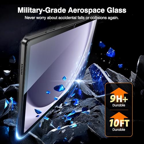 Image of EZ-GLAZ-2 Pack for Galaxy Tab A11 Plus / A9 Plus (11 Inch) Screen Protector, Military-Grade Shatterproof, 9H+ Tempered Glass with Installation Box, Anti-Scratch, Apple Pencil Compatible, HD Clarity, Bubble Free