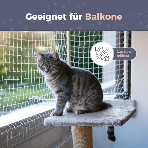 Netz für Katzen, Balkon, Vogelschutz, Tauben, Nylon, stark, widerstandsfähig, für Garten, PIS (4 x 3 m, transparent)