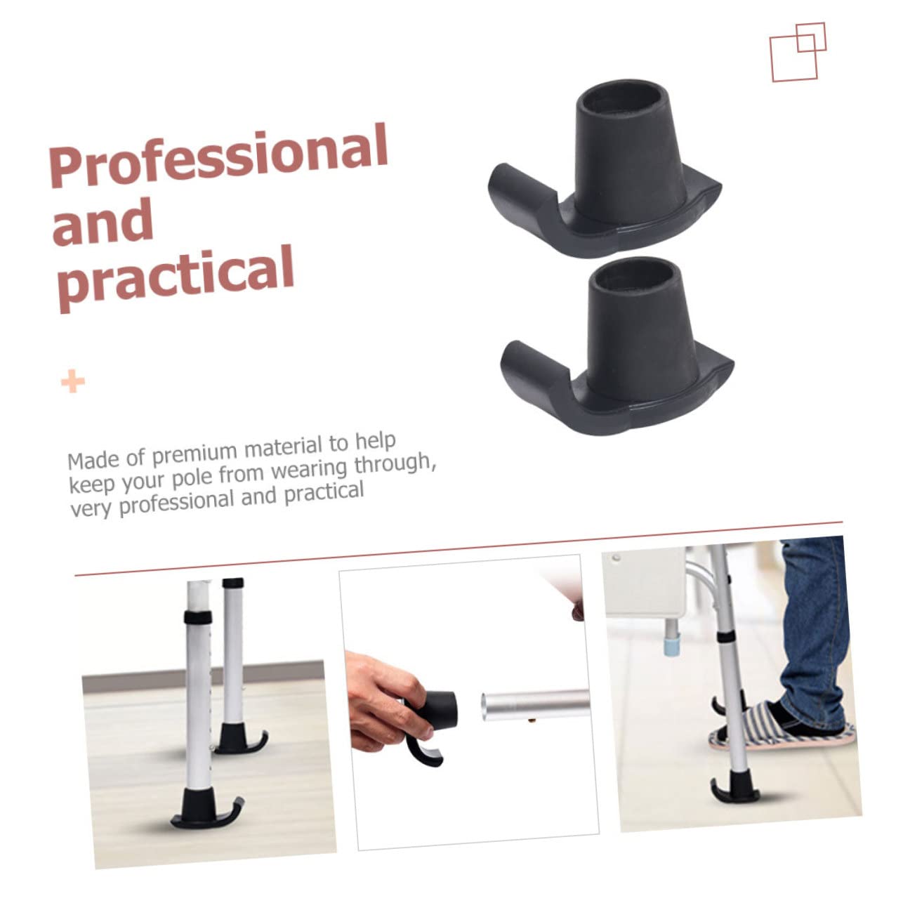 MAGICLULU Deslizadores de Esquí Antideslizantes Accesorios Prácticos para Andadores, 2 Piezas de Plástico Negro Absorción de Impactos para Caminatas Seguras