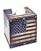 Bellaa 28298 USA Flag Tissue Holder American Decorative Vintage Design Hinged Refillable Cover