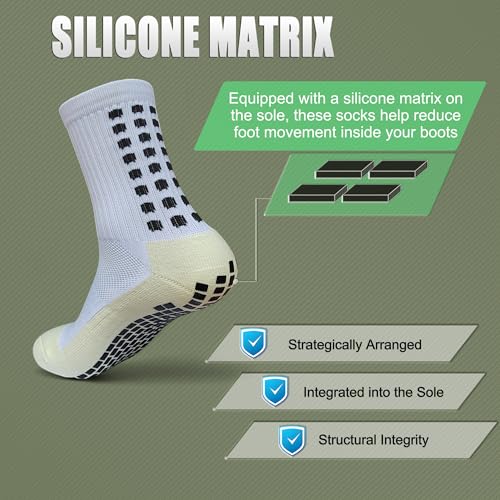 Soccer Grip Socks | Non-Slip Athletic Sock for Football, Basketball, Running | Men & Women4