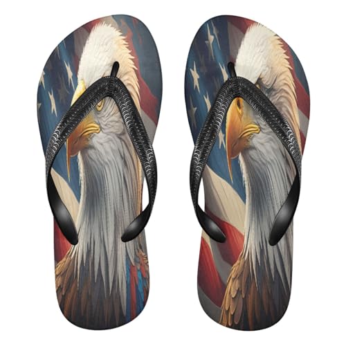 STAYTOP American Flag and Eagle Flip Flops Sandals of Men's & Women's,Sandals Beach Slippers Shower Slides