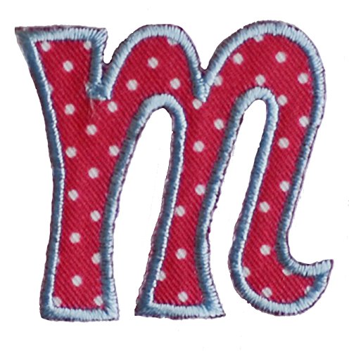 TrickyBoo Letra de Decoración pequeña (5 cm), termoadhesiva, para Colocar con la Plancha o Coser, de algodón