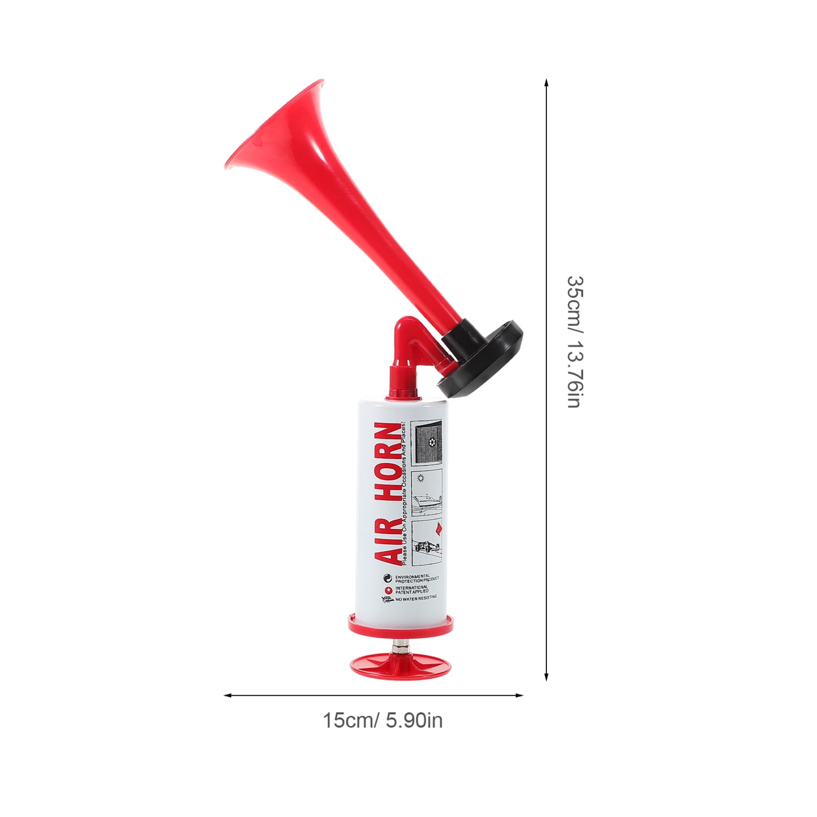 2 Stück Handliches Air Horn Lautes Signalhorn für Sport Boot Feuerwehr Tragbares Verschleißfestes Druckluft Horn in Rot Klare Durchdringende Schallqualität für Unterwegs