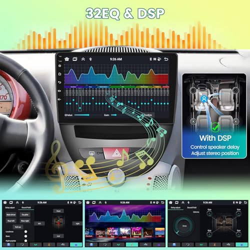 Radio de coche Android 4G+64G para Aygo y C1 con cámara trasera de 4LED 7