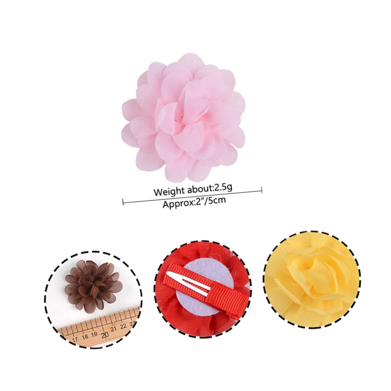 VICASKY 80pezzi Fermagli Per Chiffon Forma Di Fiore Accessori Colorati Per Bambine Mollette Per Piccole e Delicate Per Compleanni e Occasioni Speciali