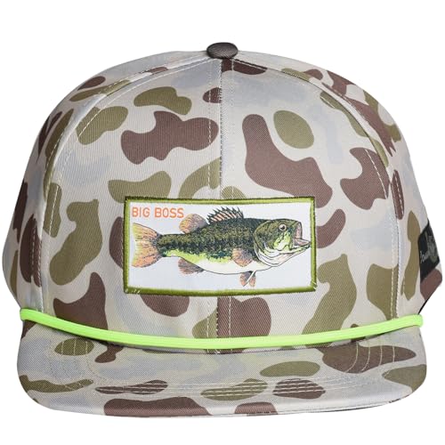 Image of EDTREK Performance Outdoorsman Snapback Truck Hat with Flat Brim - Unique Animal Embroidery
