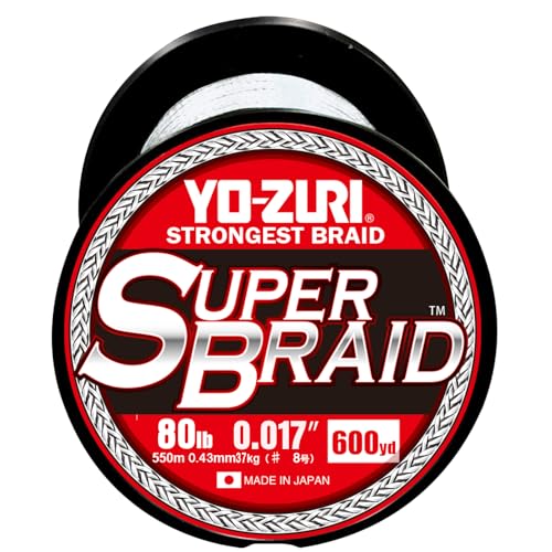 Tresse Yo-Zuri Superbraid blanche de 554 m et 36,3 kg pour la pêche