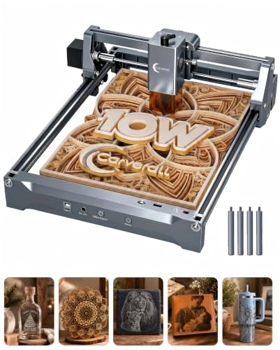 Carverall K15 Pro Laser Engraver 10W-Laser Engraving Machine for Coated Metal Wood Acrylic Glass Stone, 7.9'x11.8' (Near A4) Work Area Offline Engraving CNC DIY Lazer Cutter for Home & Crafting