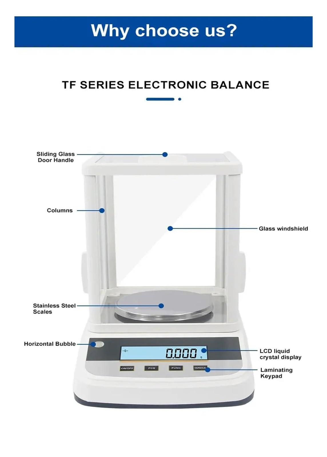Bilancia analitica di precisione da laboratorio Display a doppio schermo Bilancia digitale for gioielli Bilancia 200g/300g/500g 0,001g Utilizzo multifunzione