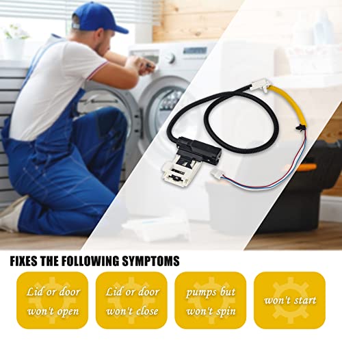 W11307244 W10682535 Washer Lid Lock Switch (3 Wire) for Whirlpool Maytag Amana Kenmore, Washing Machine Door Latch Assembly Replaces W10838613, W11253733, W10838613VP, etc. - Thumbnail 3