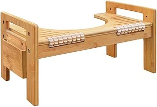 MallBoo Adjustable Bamboo Squatting Toilet Stool Portable Bathroom Squatting Urinal,Natural(7" and 9")