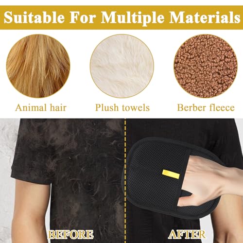 Image of Pet Double Sided Grooming Gloves,Static Removal Gloves for Pet Hair,Multi-Function,for Washing,Hair Removal,Beauty,Sofa,Bed Sheets,Clothes,Suitable for Cats and Dogs