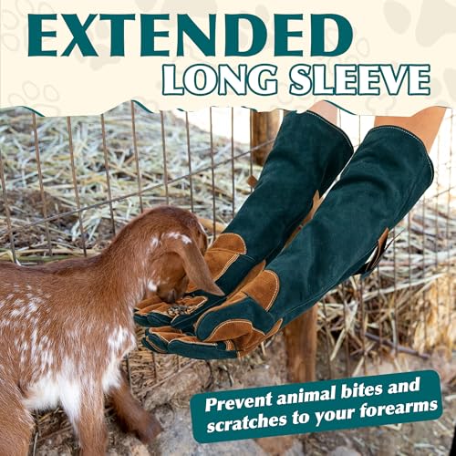 Image of HANDLANDY Animal Handling Gloves, Bite-Proof, Scratch-Resistant, Pet Gloves for Dogs, Cats, Falconry, Gardening