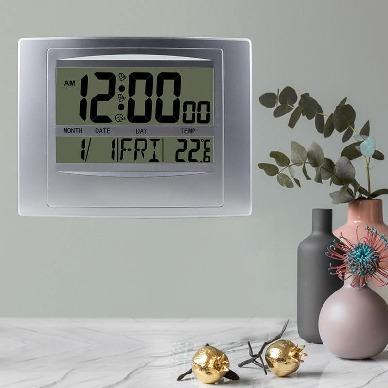 ABS Electronic Thermometer Multi-Functional Household Large-Screen Digital Calendar Wall Clock