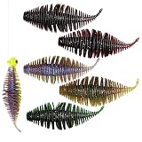 Dovesun Soft Plastic Swimbait, Fishing Worms Bionic Soft Leech Fishing Minnow Bait Fishing Soft Plas