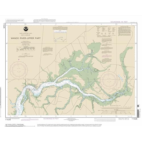 Paradise Cay Publicatoins, Inc. Historical NOAA Chart 11526: Wando River Upper Part - Print on Demand - Historic Version or Updated NCC