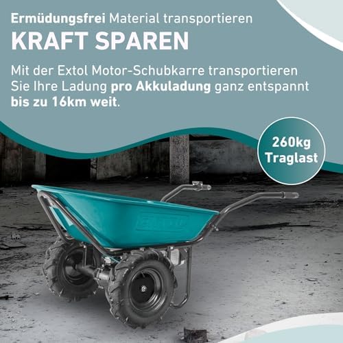 Bild 1 - Elektrische Schubkarre mit Akku I 100L Mulde I 260kg Traglast I 500W I 40V Li-ion mit 6000mAh