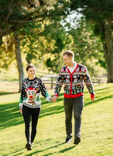 SoCal Look Ugly Christmas Sweater Cardigan for Men Funny Holiday Pullover, Festive Xmas Jumper, Best Gift, Fun Winter Sweater4