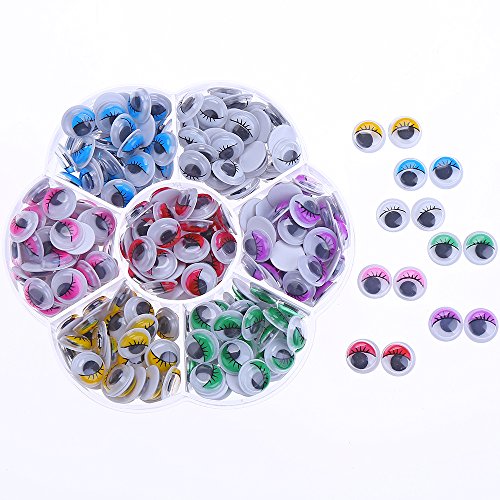 Decora 240Pcs 10Mm Colors Wiggly Googly Eyes With Eyelash With Self-Adhesive Diy Scrapbooking Crafts #TOP1