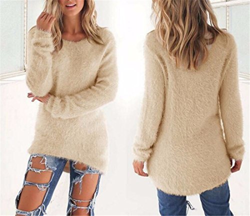 QIYUN.Z delle Donne Maglie Maniche Lunghe Orlo