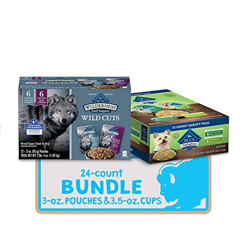 Blue Buffalo Wet Dog Food Cups and Toppers Bundle