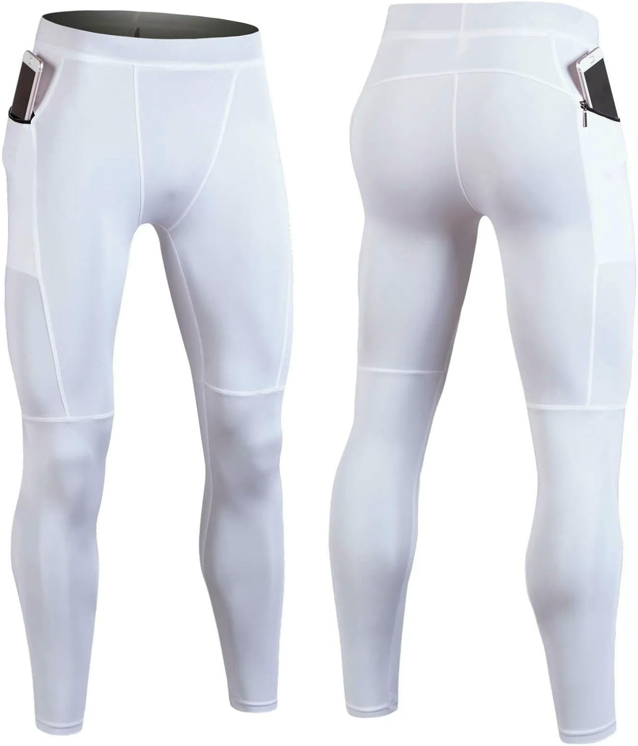 Men's Black Compression Pants/Leggings,Elastic Running Training Sport Workout Tights for Men,Hiking Base Layer