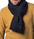 Mio Marino Mens Premium Winter Scarf, Soft Knit Scarves - Navy & Black - One Size