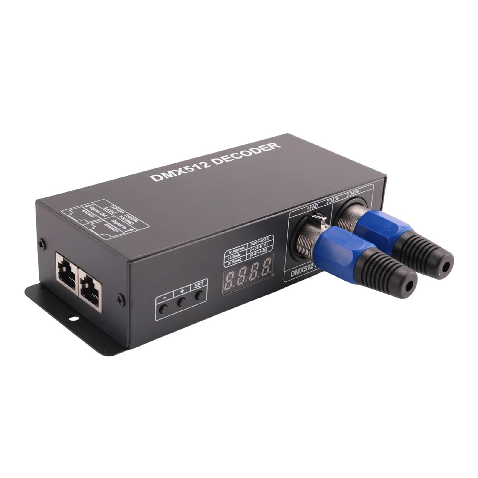 512 Digital Display decoder dimming Driver Dmx512 Controller Suitable for Led Rgbw Tape Light Strip Rj45 Connection