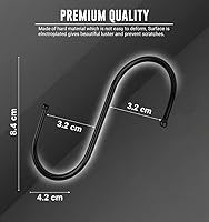 Vista 3 de Paquete de 30 ganchos negros en S para colgar plantas, ganchos de metal para colgar, ganchos en S para colgar resistentes, ganchos de cocina