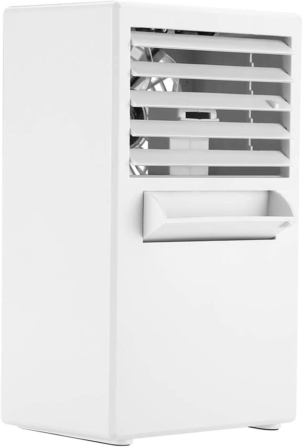 Air Conditioning Fan, Mini Portable Desktop Air Conditioning Fan for Cooling Summer Hot Day Use US Plug 100~240V(Blue) (Size : White)