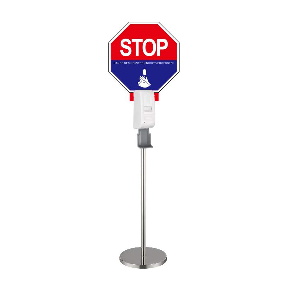 Colonna disinfettante senza contatto con sensore, bianco, 1000 ml, dispenser disinfettante ricaricabile per la disinfezione delle mani