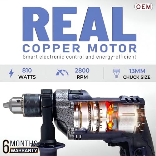 Image of OEM 13mm IMPACT Drill 810 Watt Professional With 6 MONTHS Warranty Reverse Forward With Speed Control | Impact and Drill Feature | Full Copper Motor | Low Speed Stability, Metal Head