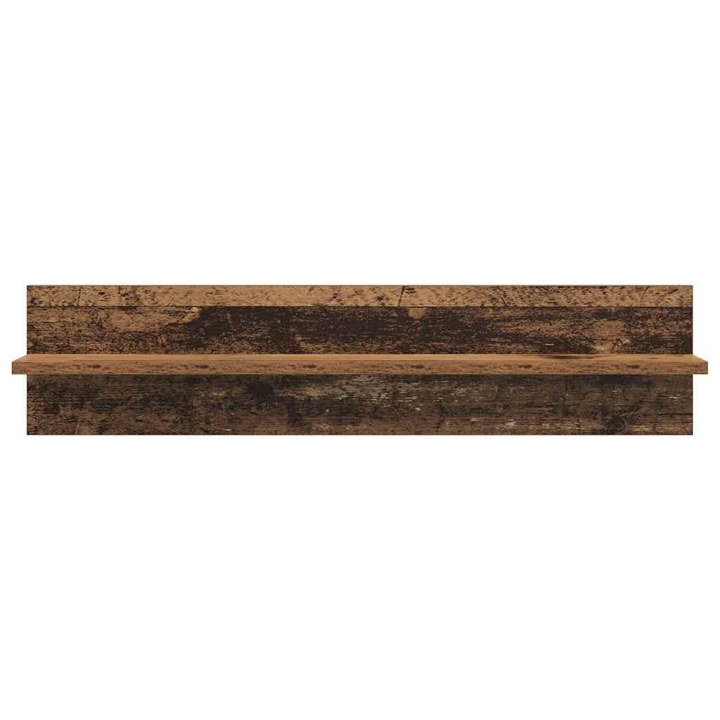 Estantería de pared, 4 unidades, madera recuperada, 80 x 11,5 x 18 cm, ahorra espacio y es resistente, con soporte invisible para salón, dormitorio, oficina, cocina, baño, pasillo, habitación