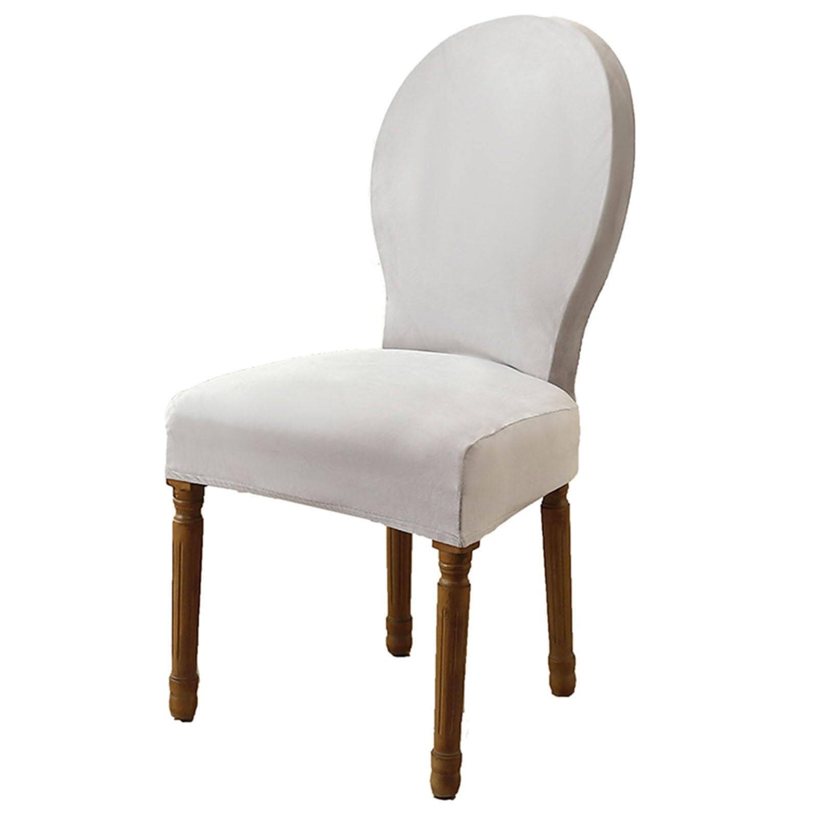 NMVAWIPT Round Back Dining Chair Slipcovers, Velvet French Country Style With Elastic Bottom, Stretch Pet-Friendly Covers(34#,6 PCS)