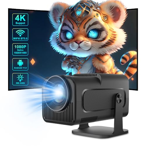 Eroshoo-1080P-Beamer-HY320-Android-OS-11-WIFI-6-und-Bluetooth-52-Projector180Dreh-Portable-Mini-Beamer-Klein-VideoprojektorAutomatische-TrapezkorrekturSupport-4K-Heimkino-Beamer-fuer-PhonePCLap
