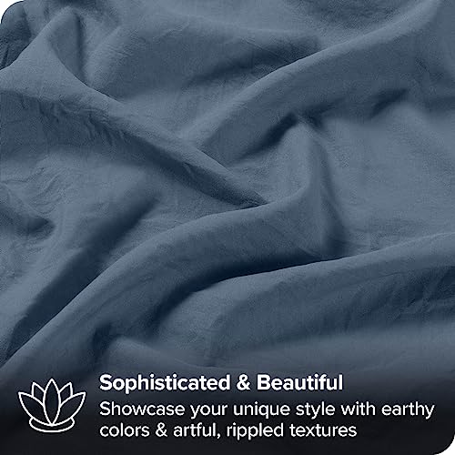 Bare Home Sandwashed Twin Xl Sheet Set - College Dorm Size - Premium 1800 Ultra-Soft Microfiber Sheets Twin Extra Long - Double Brushed - Hypoallergenic - Stain Resistant (Twin Xl, Sandwashed Blue Sea) #TOP3