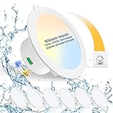 e14 dimmbar 【IP44 Waterproof】 Spot Lichter Decke verwenden flammhemmende PBT-Material (Aluminium innen, PC außen), die gute Wärmeableitung Leistung hat. IP44 spritzwassergeschützte Einbauleuchten können in feuchten Räumen wie Badezimmern, Küchen, Wohnzimmern, Schlafzimmern, etc. verwendet werden.