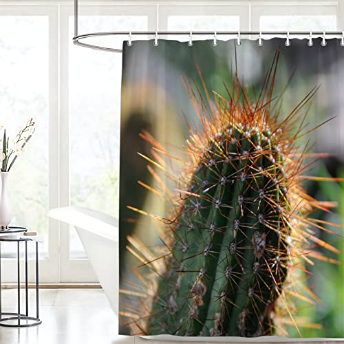 HRBK Rideau de Douche 150x180 Vert Figue De Barbarie Rideaux de Douche Durable Polyester Tissu Lavable Rideau Salle de Bain avec Crochets pour Salle de Bain Douche et Baignoire