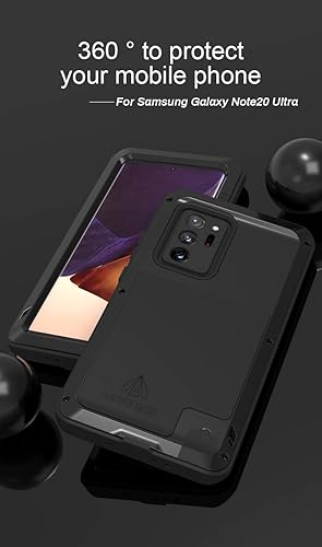 Miniatura 3 de LOVE MEI Funda para Samsung Galaxy Note 20 Ultra, resistente al aire libre, a prueba de golpes, a prueba de polvo, híbrida, de aluminio, resistente,
