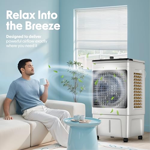 Image of CELLECOR ZEN CE Air Cooler 40L | Honeycomb Pads | 12 inch Fan (White & Black)